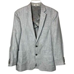 Baird McNutt Murano Slim Fit Gray Linen Sport Coat Blazer  Size M  Preppy Formal